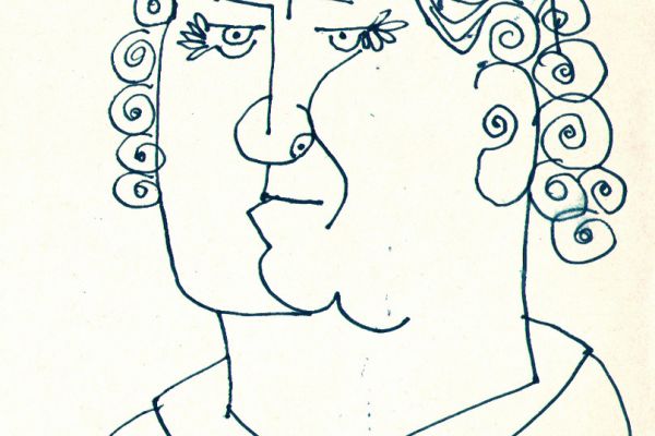 Валерия Семенова. ''Нянечка'', 1970. Из серии ''В больнице''. Бумага, перо, 21х15 см. Фото из архива Ирины Семеновой