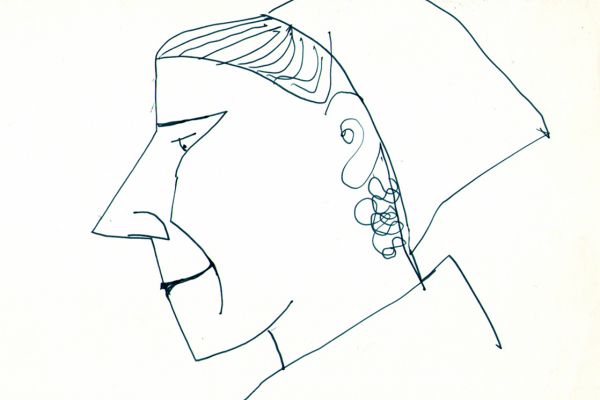 Валерия Семенова. ''Процедурная сестра'', 1970. Из серии ''В больнице''. Бумага, перо, 15х18 см. Фото из архива Ирины Семеновой