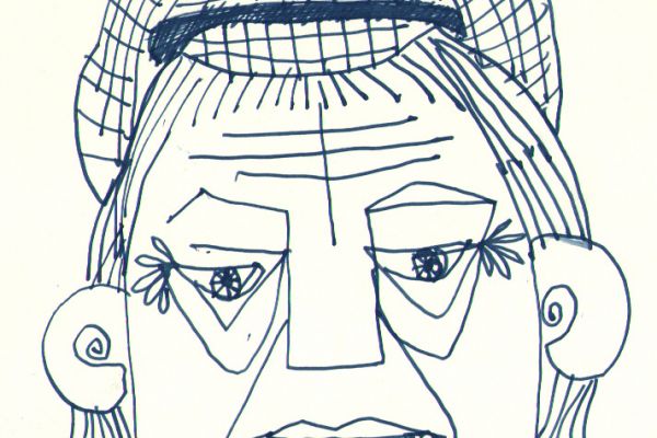 Валерия Семенова. ''Персонаж в кепке'', 1972. Бумага, перо, 15х12 см. Фото из архива Ирины Семеновой