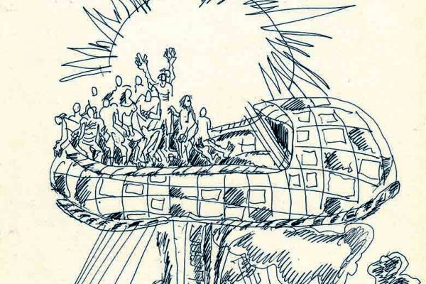 Валерия Семенова. ''Мечта о Граде'',1999. Из серии ''Чевенгур''. Бумага, перо. Фото из архива Ирины Семеновой