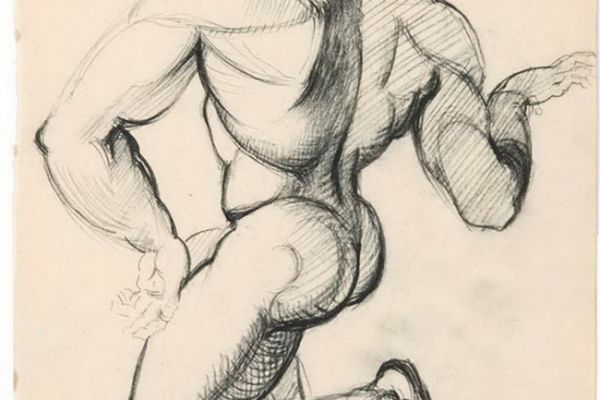 Сергей Кольцов. Атлет, 1920-е. Бумага, уголь, 21,7х17,5 см. Фото Аукционный дом СОВКОМ, Москва