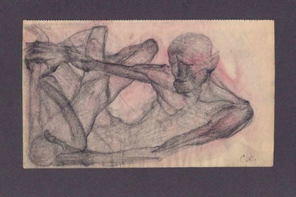 Сергей Кольцов. Борьба, 1920. Бумага, карандаш