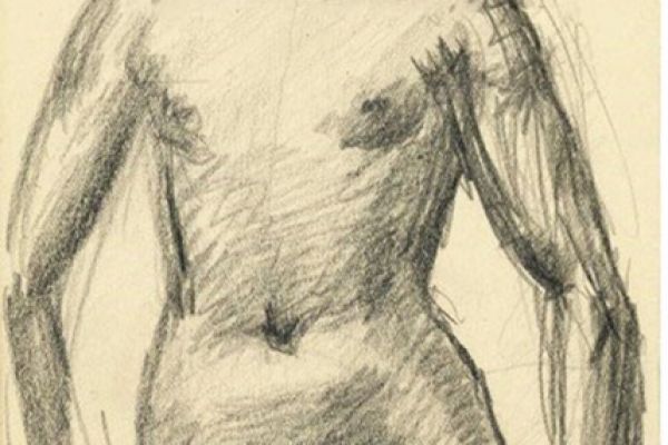 Сергей Кольцов. Обнаженная натурщица, 1920-е. Бумага, уголь, карандаш, тушь. Фото Аукционный дом КабинетЪ, Московская область