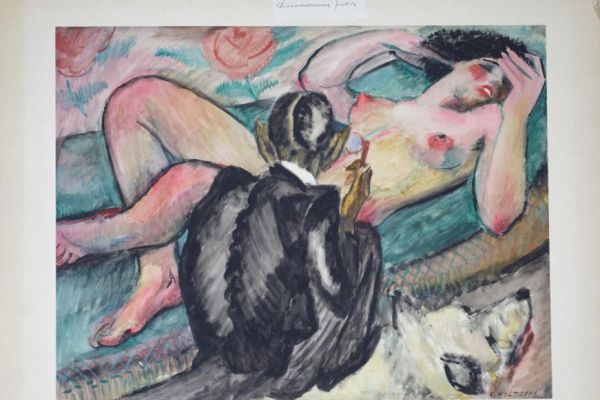 Сергей Кольцов. Дипломатическая работа,1928-1930. Бумага на картоне, гуашь, акварель, 48х63 см. Пермская государственная художественная галерея