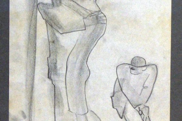 Сергей Кольцов. Любовь. Париж, 1928-1930. Бумага, карандаш, 20х18 см. Вологодская областная картинная галерея