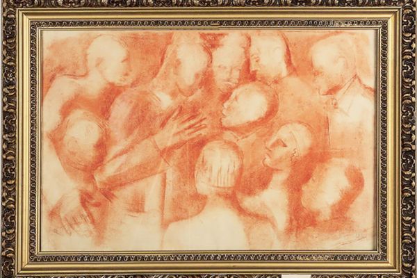 Сергей Кольцов. Диспут, 1930. Бумага, сангина, 39,7х59,8 см. Фото: Аукционный дом КабинетЪ, Московская область