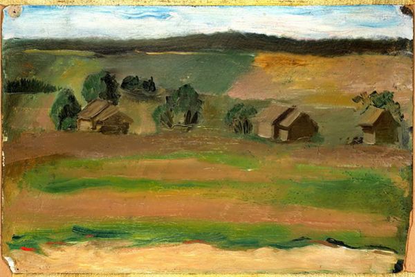 Сергей Кольцов. Этюд к картине Деревня, 1930. Картон, масло, 21,5х34 см. Фото: Аукционный дом Литфонд, Москва