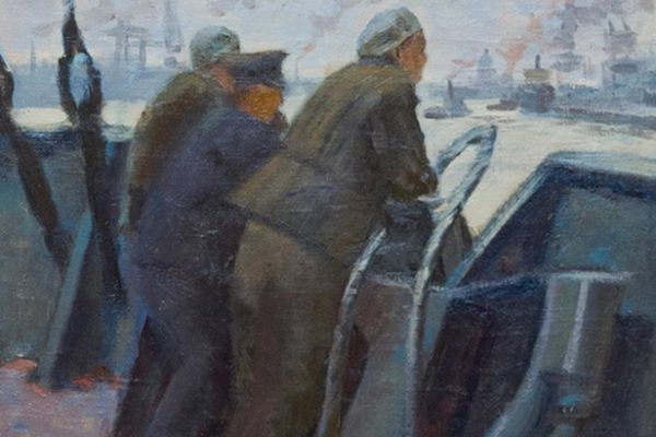 Сергей Кольцов. На палубе. Франция, 1930. Холст, масло, 60х47 см. Фото: аукционный дом ''СОВКОМ'', Москва