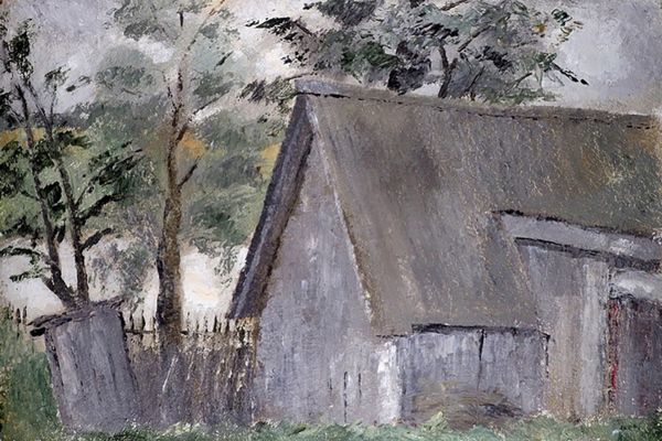 Сергей Кольцов. В деревне, 1930. Картон, масло, 26,5х39 см. Фото: Аукционный дом Литфонд, Москва