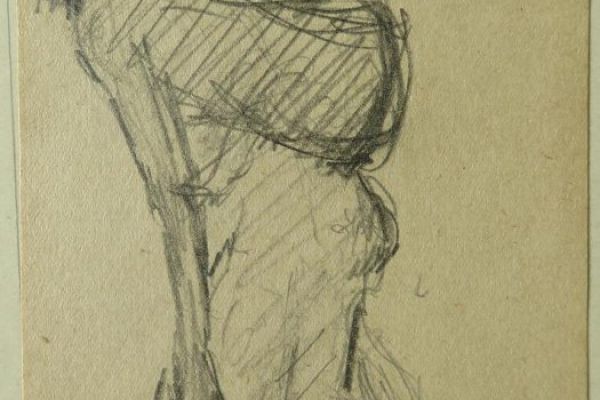 Сергей Кольцов. Азербайджанка, несущая на спине ребенка, 1935. Из серии Азербайджан. Бумага, карандаш, 15,1х10,2 см. Государственный исторический музей, Москва