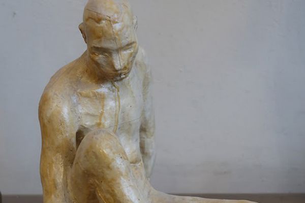 Александр Матвеев. Сидящий китаец, 1938. Гипс. Мемориальная мастерская А.Т. Матвеева, Москва