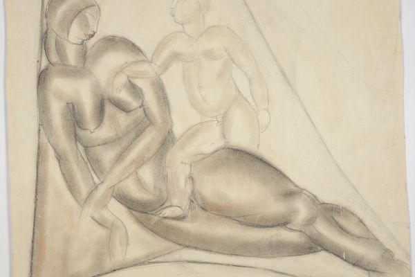 Беатриса Сандомирская. Натурщица, 1923. Бумага, графитный карандаш, сангина, 28,4х30,8 см. государственная Третьяковская галерея, Москва