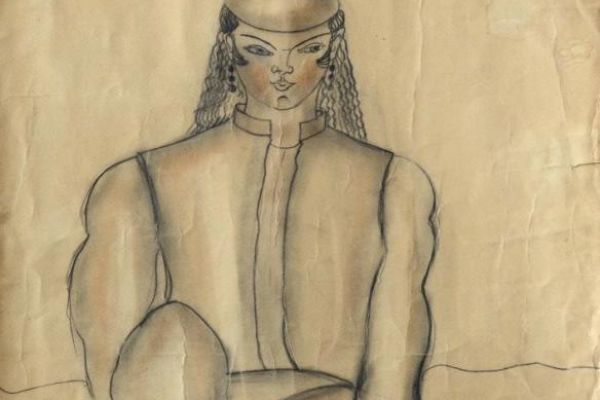 Беатриса Сандомирская. Узбечка, 1930. Бумага, карандаш, 53х37,1 см. Пензенская областная картинная галерея имени К.А. Савицкого