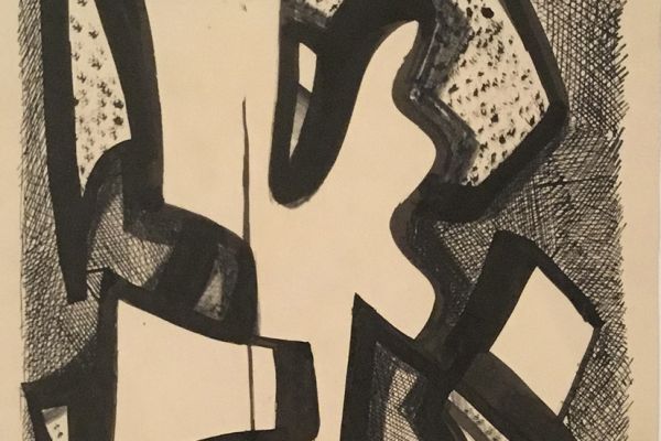 Владимир Похалецкий. Абстрактная композиция, 1960-е. Бумага, тонированная, тушь, перо, кисть, 39х27 см