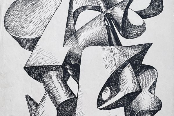 Владимир Похалецкий. Абстрактная композиция, 1960-е. Бумага, тушь, перо, 39х29 см
