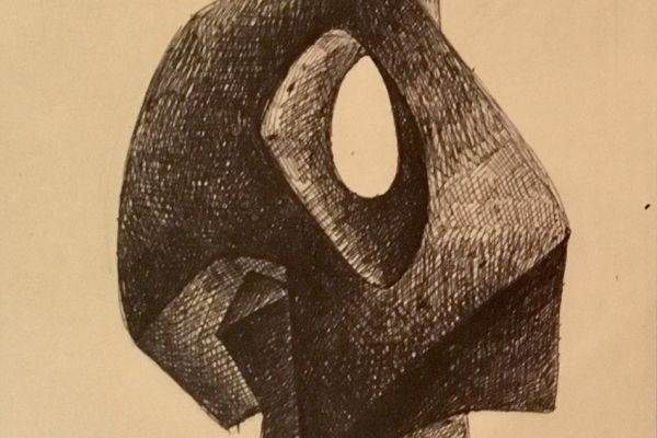 Владимир Похалецкий. Голова, 1960-е. Бумага тонированная, тушь, перо, 42х27 см