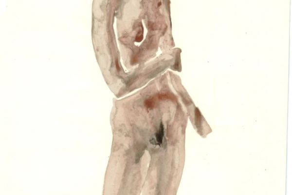 Владимир Похалецкий. Девушка, 1970-е. Бумага, цветная тушь, 42х29,5 см