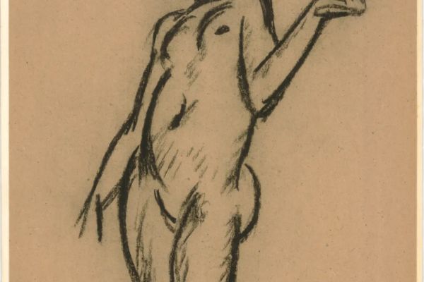 Владимир Похалецкий. Модель, 1980-е. Крафтовая бумага, черный соус, 58,5х40,5 см. Фото из архива семьи Похалецких