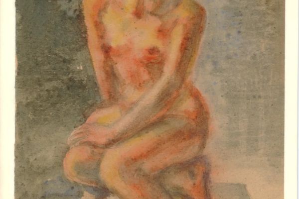 Владимир Похалецкий. Модель, 1980-е. Крафтовая бумага, цветная тушь, 41,5х28,5 см