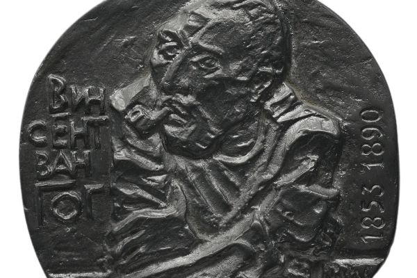 Владимир Похалецкий. Ван Гог, 1973. Памятная медаль к 120-летию со дня рождения художника. Свинец, диаметр 13 см