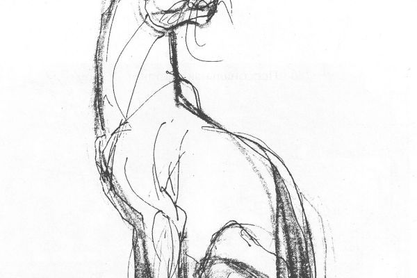 Алексей Цветков. Пума, 1989. Бумага, карандаш