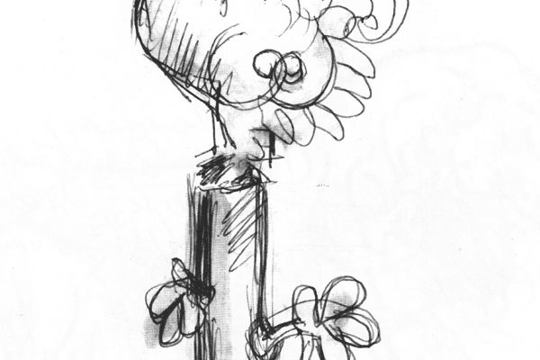 Алексей Цветков. Тетерев на дереве, 1989. Бумага, карандаш