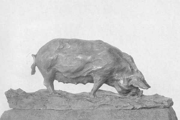 Владимир Домогацкий. Свинья, 1909. Бронза, высота 21 см. Государственная Третьяковская галерея, Москва