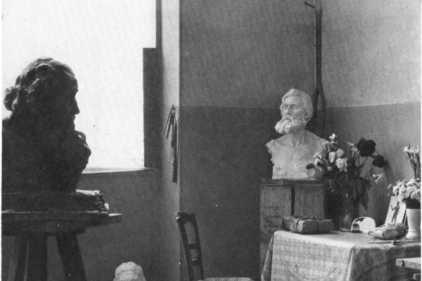 Владимир Домогацкий. Интерьер парижской мастерской В.Н. Домогацкого. Фотография 1907 года