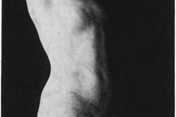 Владимир Домогацкий. Женский торс, 1920. Алебастр, дерево, 45,5х15,5х16 см. Вятский художественный музей имени В.М. и А.М. Васнецовых, Киров