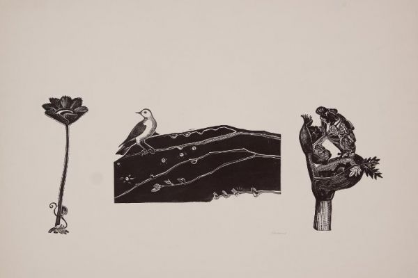 Александр Белашов. После дождя, 1960-е. Бумага, линогравюра, 62х85 см, 30х69 см. Волгоградский музей изобразительных искусств имени И.И. Машкова