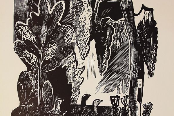 Александр Белашов. Выводок глухарей, 1963. Бумага, линогравюра. Фото из архива А.А. Белашова