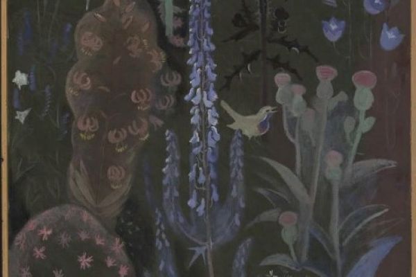 Александр Белашов. Варакушка1990-е. Холст, масло, 118,5х78,5. Государственный биологический музей имени К.А, Тимирязева, Москва