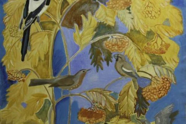 Александр Белашов. Праздник спелой рябины, 1998. Холст, масло, 116х76 см. Государственный Дарвиновский музей, Москва