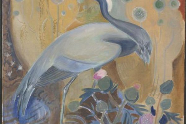 Александр Белашов. Журавль красавка, 1998. Холст, масло, 120х80 см. Государственный Дарвиновский музей, Москва