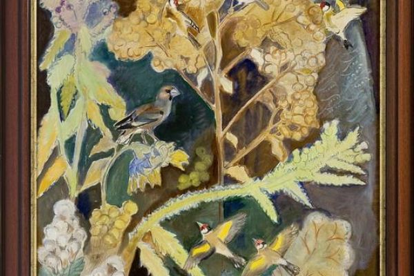 Александр Белашов. Дубоносы и щеглята, Холст, масло, 120х80 см. Государственный Дарвиновский музей, Москва