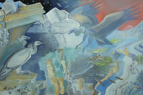 Александр Белашов. Грифы Тибета, 1996. Холст, масло. Из архива А.А. Белашова