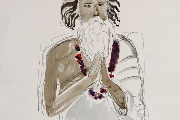 Александр Белашов. Подвижник, 1996. Индия. Бумага, акварель. Из архива А.А. Белашова