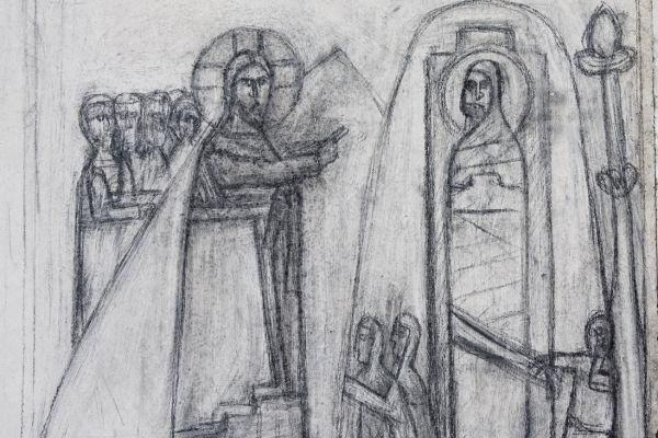 Анатолий Комелин. Воскрешение Лазаря. Рисунок на камне, 2005-2023. Фото из архива А. Комелина